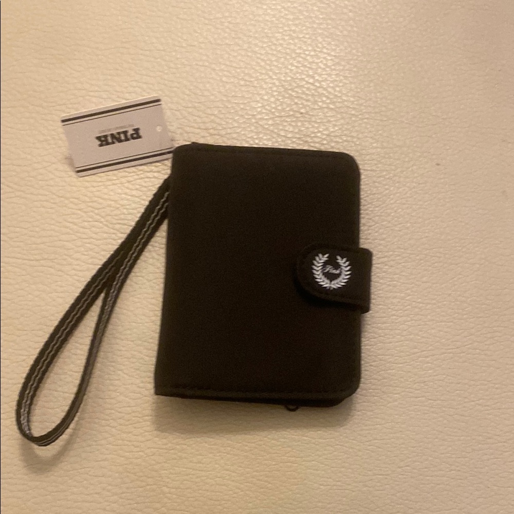 PINK Victoria's Secret Black wallet with Wrist Strap
